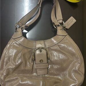 Coach Shimmering Beige Shoulder Bag